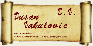 Dušan Vakulović vizit kartica